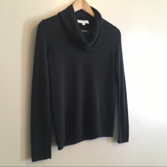 LOFT Black Cowl Neck Lightweight Sweater - Picture 3 of 5